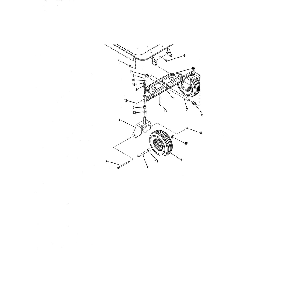Front Axle 2 Diagram and Parts List for  Cub Cadet Lawn Tractor